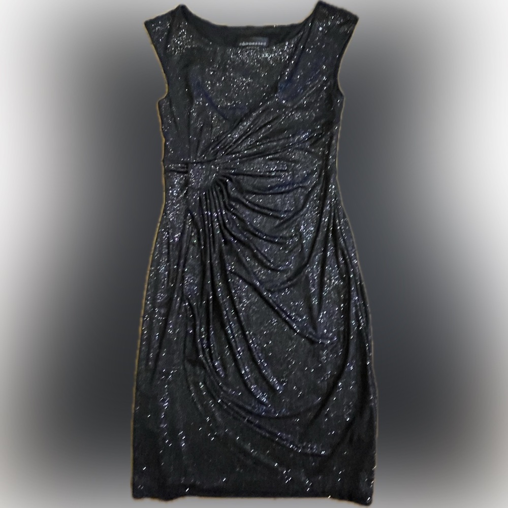 Connected Petite Sparkly Black Party Dress - 4P